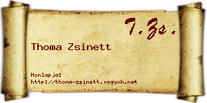 Thoma Zsinett névjegykártya